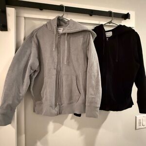 Set of 2 Old Navy Zip-Up Hoodies Gray and Black